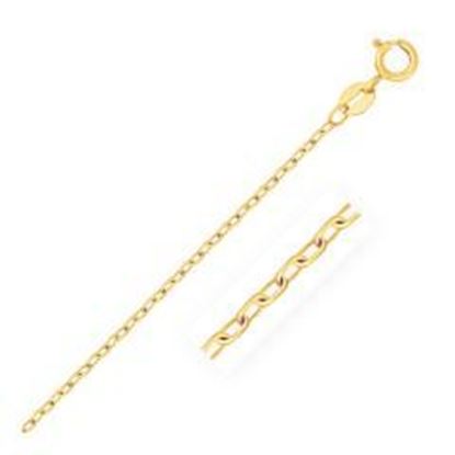 Picture of 14k Yellow Gold Faceted Cable Link Chain 1.3mm: 16 inches