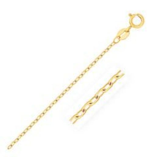 Picture of 14k Yellow Gold Faceted Cable Link Chain 1.3mm: 16 inches