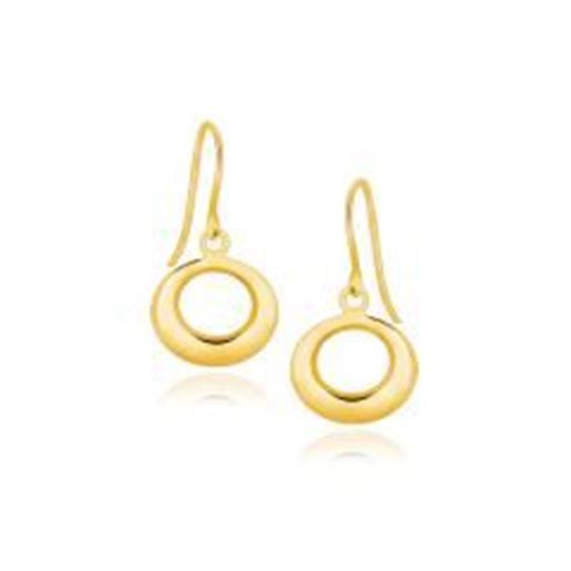 Picture of 14k Yellow Gold Open Circle Dangle Earrings