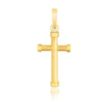 Picture of 14k Yellow Gold Cross Pendant with Rounded Ends