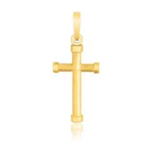 Picture of 14k Yellow Gold Cross Pendant with Rounded Ends