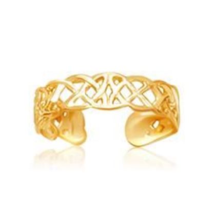 Picture of 14k Yellow Gold Toe Ring in a Celtic Knot Style