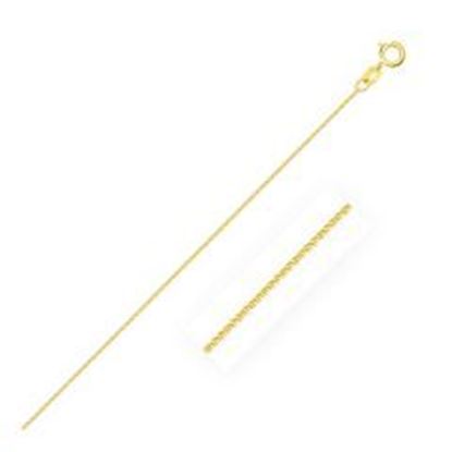 Picture of 14k Yellow Gold Diamond Cut Round Wheat Chain 0.6mm: 16 inches