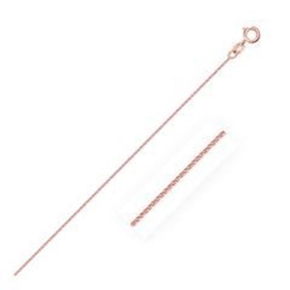 Picture of 14k Rose Gold Diamond Cut Round Wheat Chain 0.6mm: 16 inches