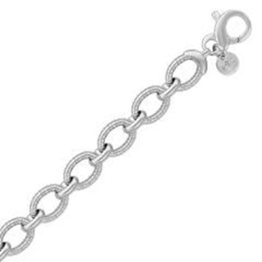 Picture of Sterling Silver Oval Cable Design Chain Link Bracelet: 8 inches