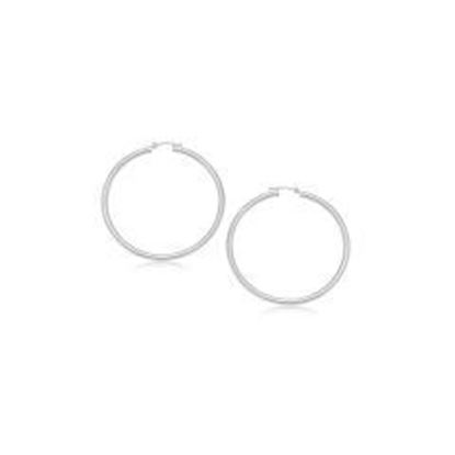 Picture of 14k White Gold Polished Hoop Earrings (15 mm)