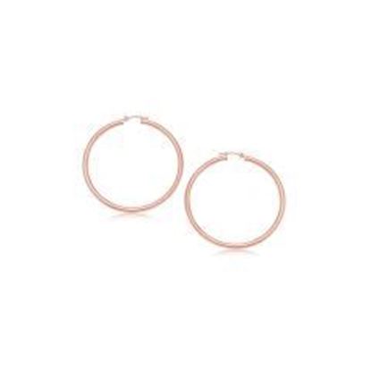 Picture of 14k Rose Gold Polished Hoop Earrings (15 mm)