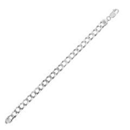 Picture of Sterling Silver Men's Bracelet in Cuban Curb Link Style: 8.5 inches