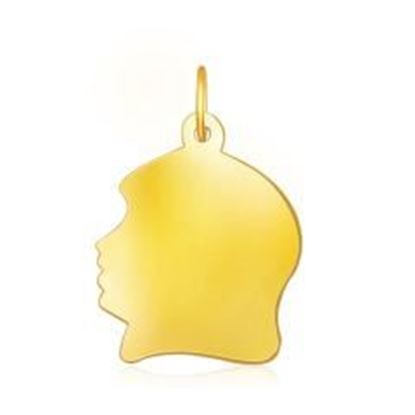 Picture of 14k Yellow Gold Large Girl Head Charm