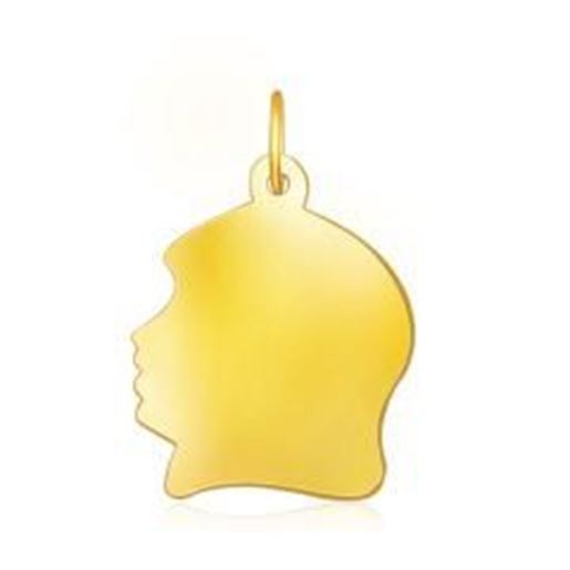 Picture of 14k Yellow Gold Large Girl Head Charm