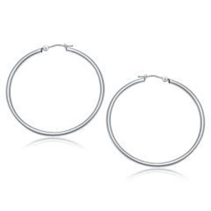 Picture of 14k White Gold Polished Hoop Earrings (40 mm)