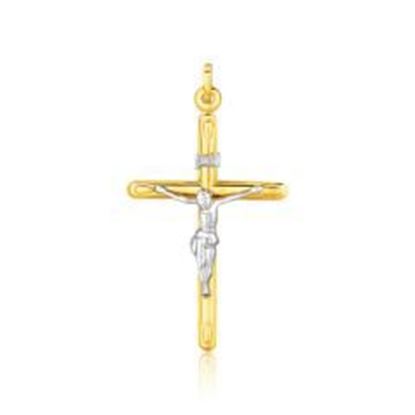 Picture of 14k Two Tone Gold Cross Pendant