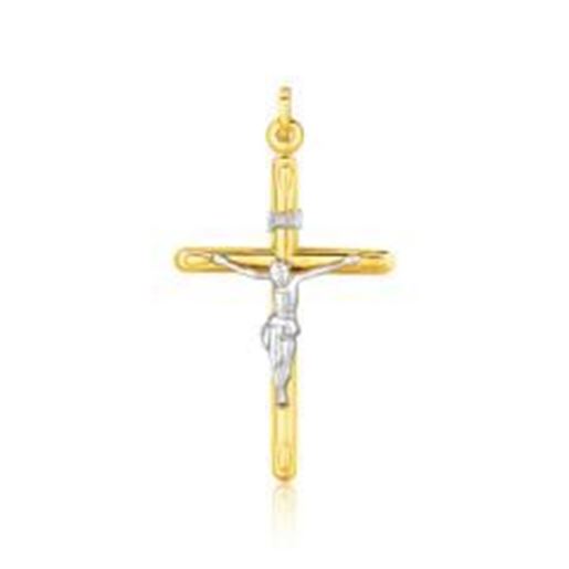 Picture of 14k Two Tone Gold Cross Pendant