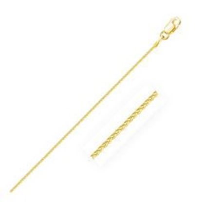 Picture of 14k Yellow Gold Diamond Cut Round Wheat Chain 1.0mm: 16 inches