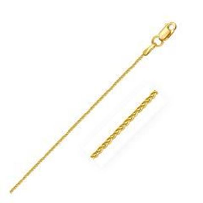 Picture of 14k Yellow Gold Round Wheat Chain 1.0mm: 16 inches