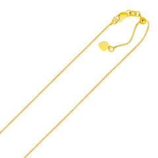 Picture of 14k Yellow Gold Adjustable Box Chain 0.7mm: 22 inches