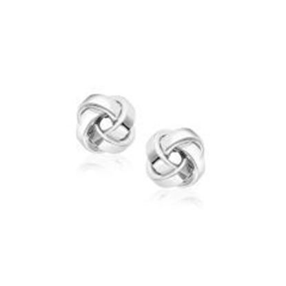 Picture of 14k White Gold Classic Love Knot Stud Earrings