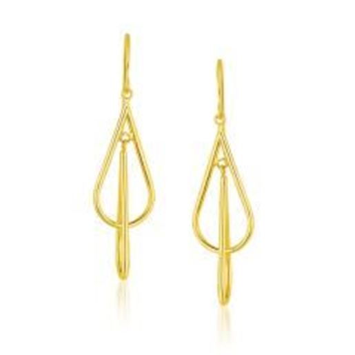 Picture of 14k Yellow Gold Teardrop Interlaced Dangling Earrings