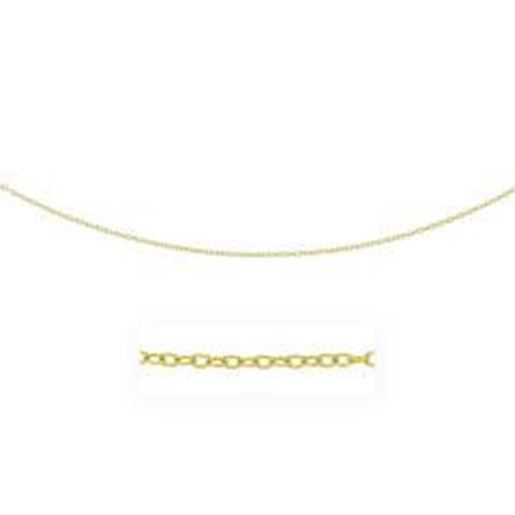 Picture of 2.5mm 14k Yellow Gold Pendant Chain with Textured Links: 16 inches