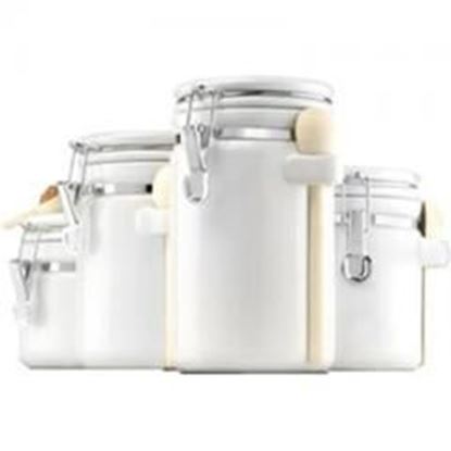 Picture of Canister Set White Ceramic 4pc