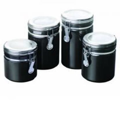 Picture of Canister Set Black Ceramic 4pc