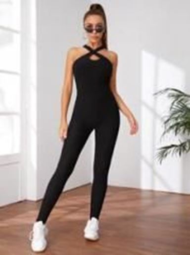 Picture of criss-cross-backless-halter-sports-jumpsuit