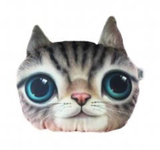 Picture of 3D Cartoon Head Shape Pillow Car Sofa Chair Back Cushion-Cat