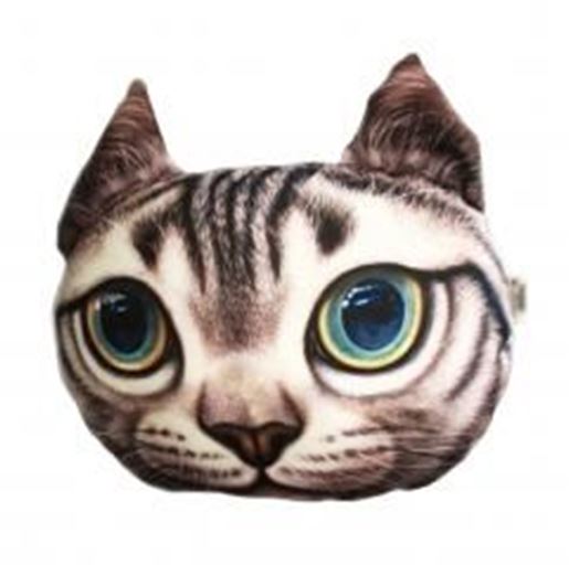 Picture of 3D Cartoon Head Shape Pillow Car Sofa Chair Back Cushion-Cat