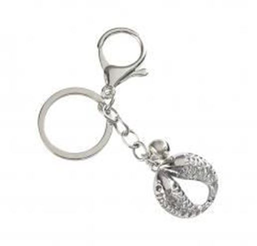 Picture of 5 pieces Silver Color Retro Key Chain Metal Car Key Ring Purse Bag Ornament B