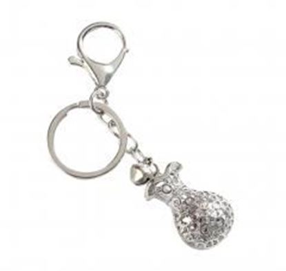 Picture of 5 pieces Silver Color Retro Key Chain Metal Car Key Ring Purse Bag Ornament C