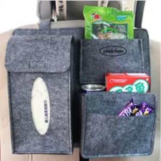 Picture of Multi-Pocket Travel Storage Bag Car Accessories Car Seat Organizer Gray