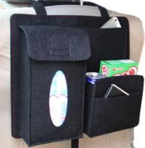 Picture of Multi-Pocket Travel Storage Bag Car Accessories Car Seat Organizer Black