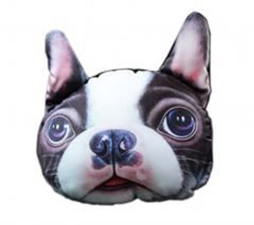 Picture of 3D Cute Pet Dogs and Cats Face Head Pillow, Bulldog