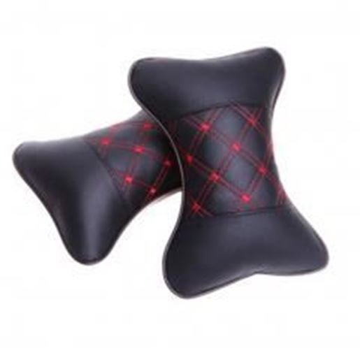 Picture of Set of 2 High-quality Automotive Trim Dog Bone Neck Pillow,Black & Red