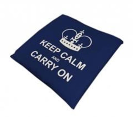 Picture of British Style Cotton Square Seasons Car Seat Cushions, Blue Crown