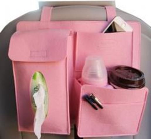 Picture of Multi-Pocket Travel Storage Bag Car Accessories Car Seat Organizer Pink