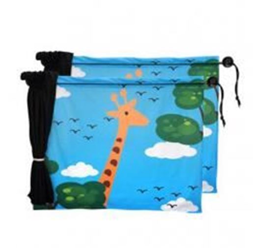 Picture of Set of 2 Cartoon Car Curtains Sunshades Sucker Type Sunshades, Giraffe