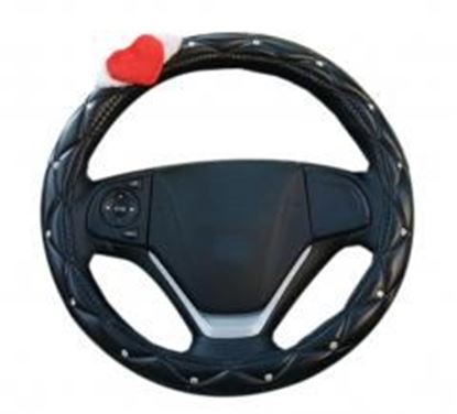 Picture of Winter Short Plush Car Sets Car Steering Wheel Cover Cartoon Cute,Panda