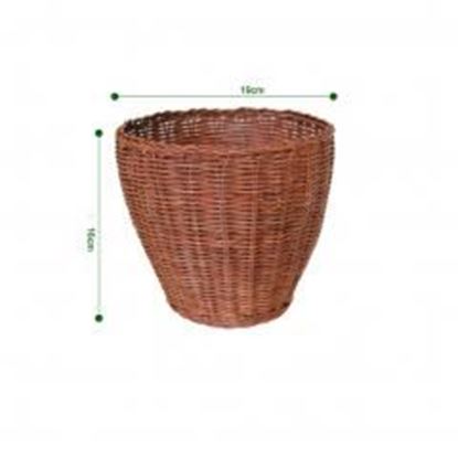 Picture of Rattan Woven Ware Car Trash Can Mini Garbage Can Desk Organizer(19*16CM),BROWN