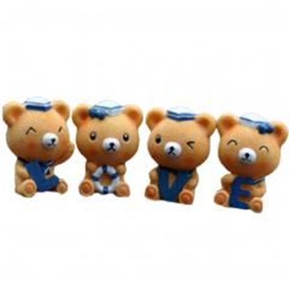 Picture of Lovely Sailor Bear Car Decorations Resin Auto Interior Ornaments,4Pcs,1.9*1.5''