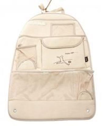 Picture of Auto Seat Back Organizer Car Accessories Multi-Pocket Travel Storage Bag Beige