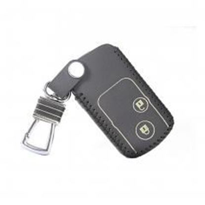 Picture of Genuine Leather Car Key Chain Smart Key Cover Case for Crosstour, Black