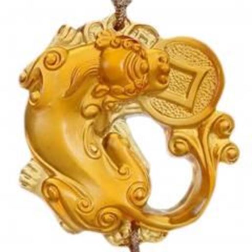 Picture of Chinoiserie Car Pendant Coloured Glaze Car Pendant(Amber)