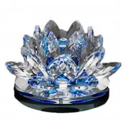 Picture of Charming Blue Crystal Lotus Car Decorations Perfume Auto Ornaments,4.7*3.5*2.2''