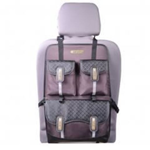 Picture of Multi-function Car Seat Back Organizer Suspension Type Oxford Storage Bag,COFFEE
