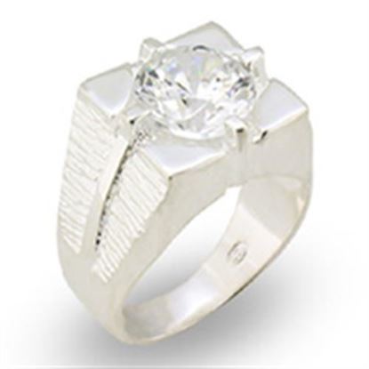 Изображение 31533 - 925 Sterling Silver Ring High-Polished Men AAA Grade CZ Clear