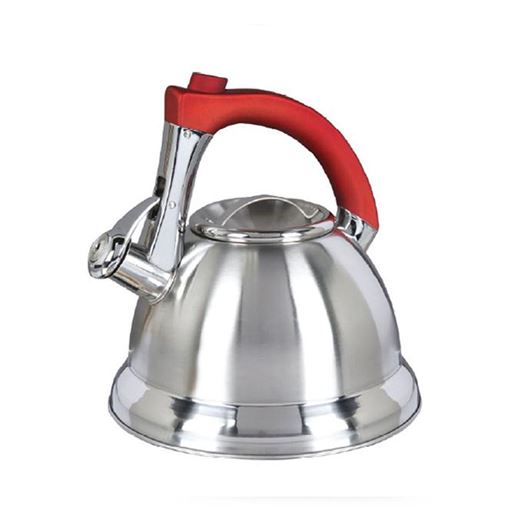 Picture of Mr. Coffee Collinsbroke 2.4 Quart Stainless Steel Tea Kettle with Red Handle