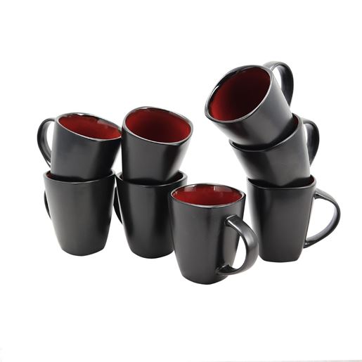 Picture of Gibson Elite Soho Lounge 12 oz. Mug Set in Red, Set of 8