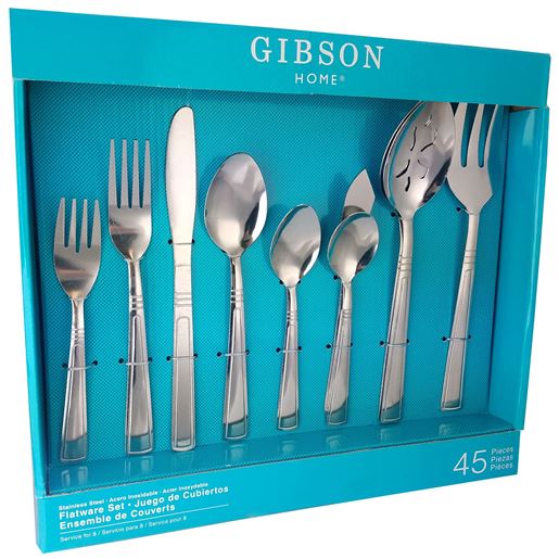 Picture of Gibson Home Astonshire 45 Piece Stainless Steel Tumble Finish Flatware Set