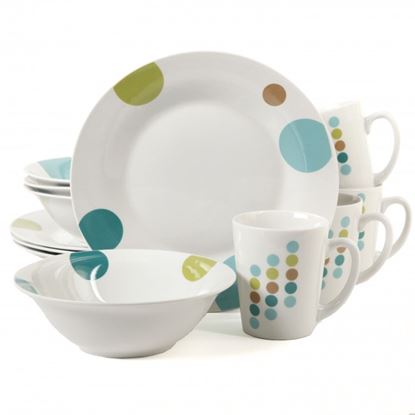 Picture of Gibson Home Retro Specks 12 Piece Ceramic Multicolored Dinnerware Set